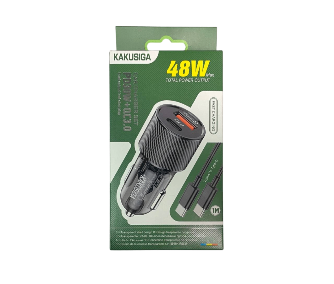 АЗУ KAKUSIGA 48W PD30W + QC3.0 to cable Type-C