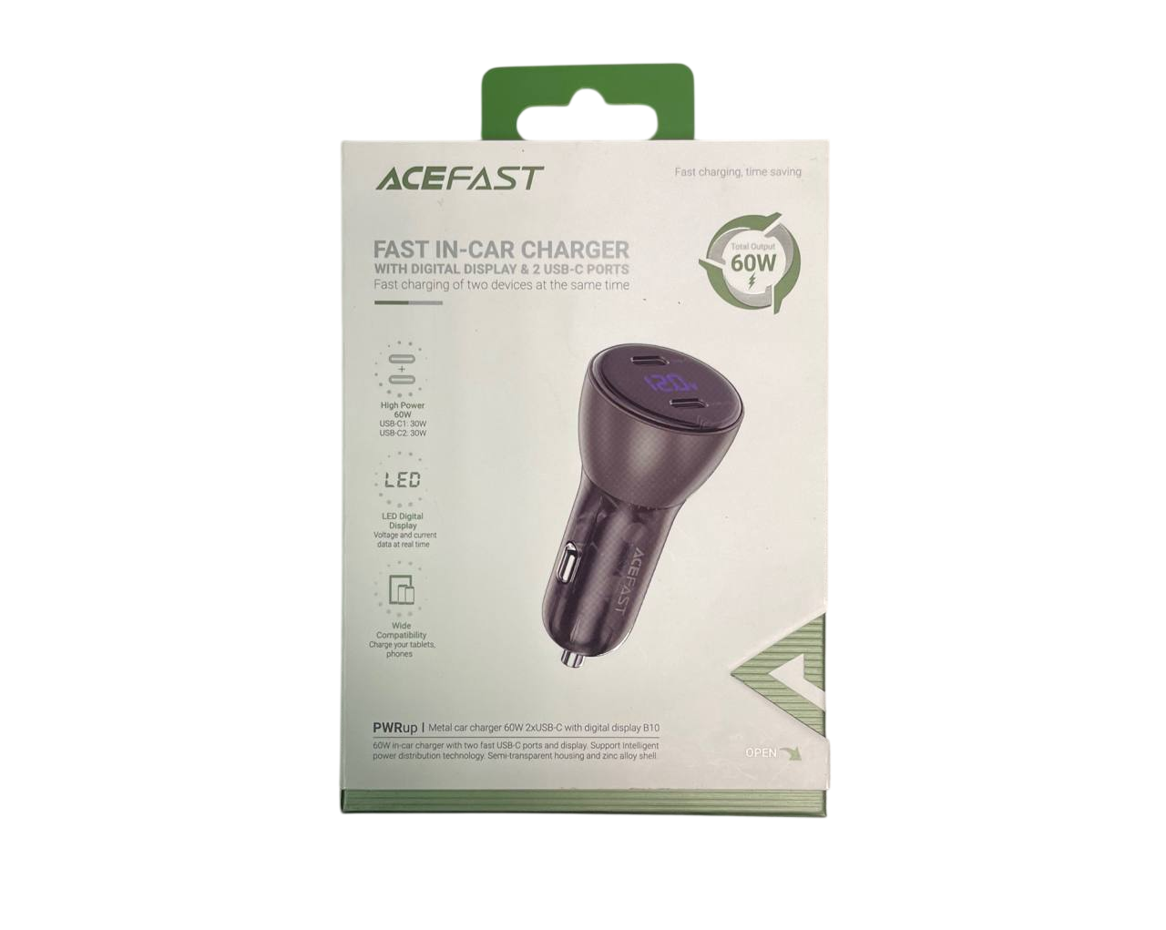 АЗУ AceFast 2xUSB-C (30w+30w) B10