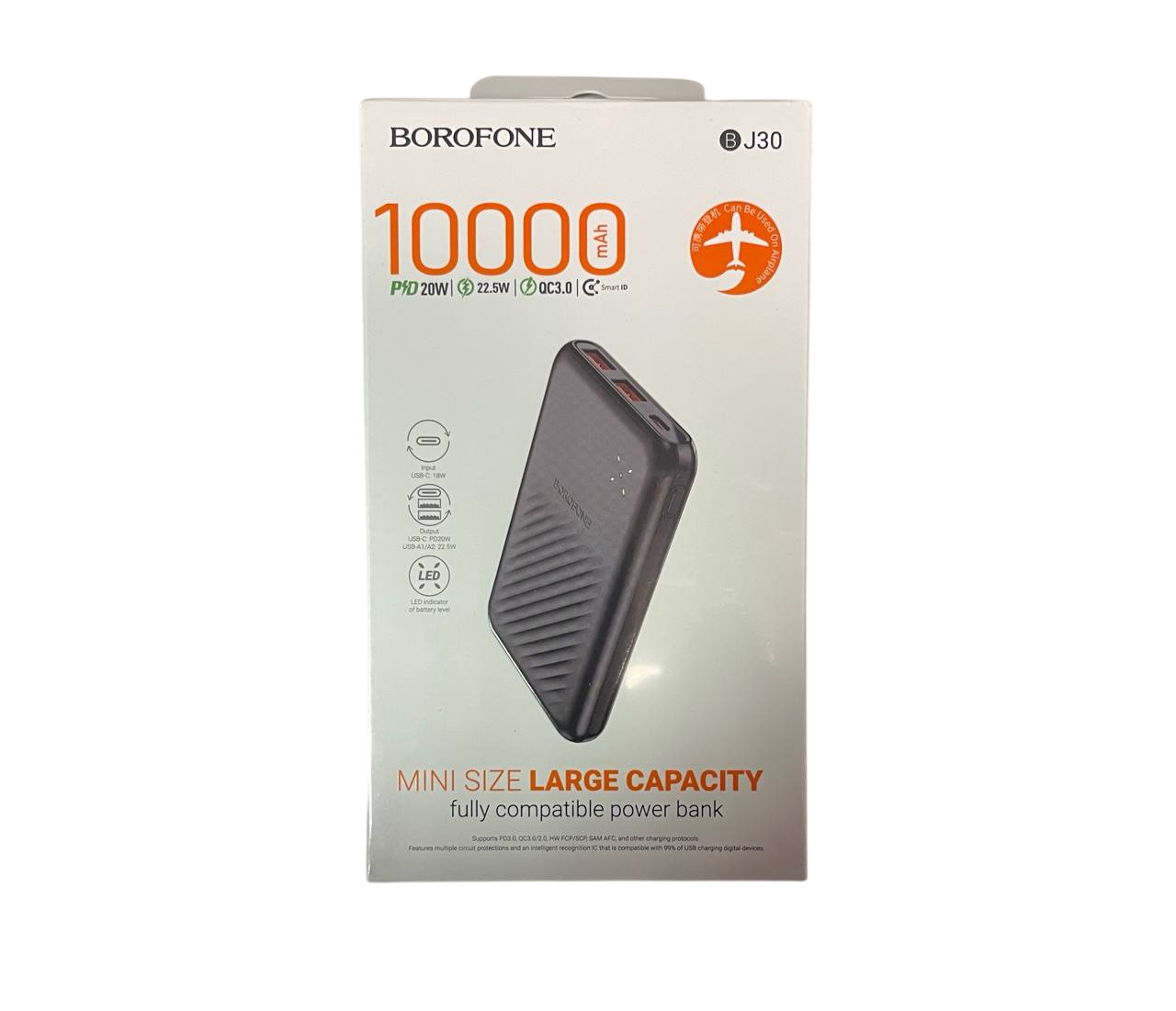 Power Bank BOROFONE 10000mAh PD20W, QC3.0 BJ30