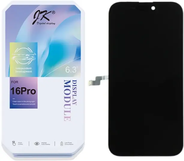 Дисплей для Apple iPhone 16 Pro в сборе с тачскрином Черный - (In-Cell) JK (IC)