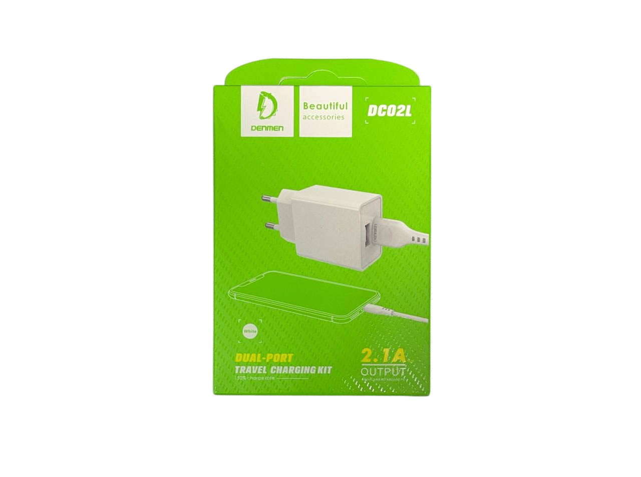 CЗУ Denmen with cable USB to Lightning 2.1A 10.5W DCO2L