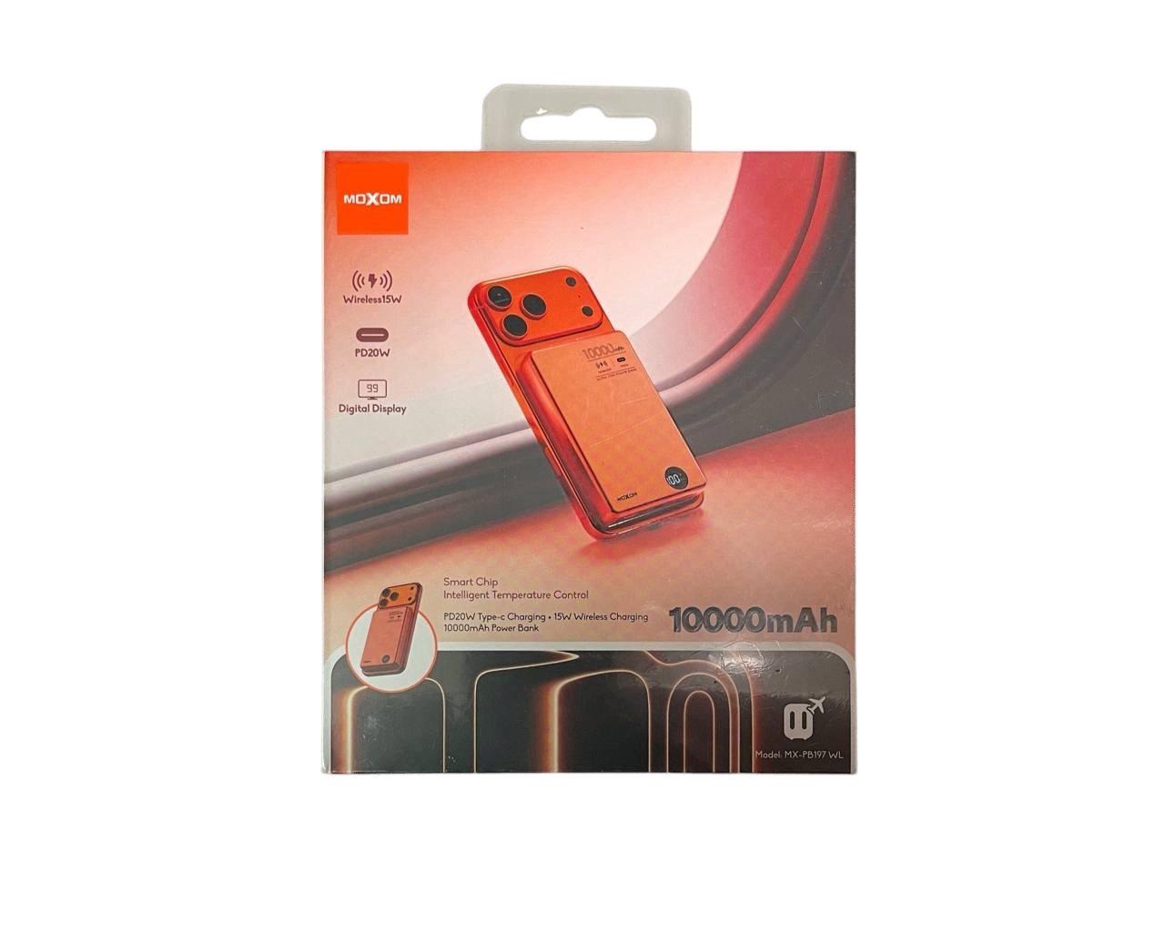 Power Bank MOXOM 10000mAh PD20W + 15w wireless charge MX-PB197 WL
