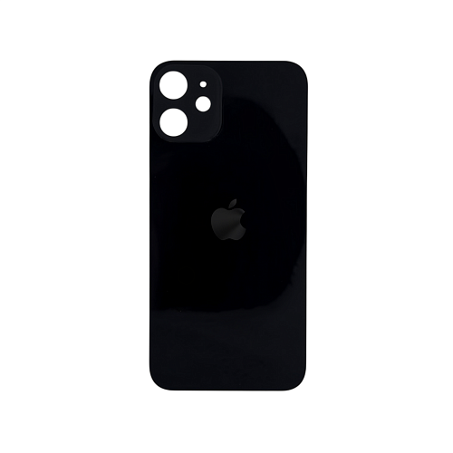 Задняя крышка для Apple iPhone 12 Mini Black (Черный) (широкий вырез под камеру) (AA)