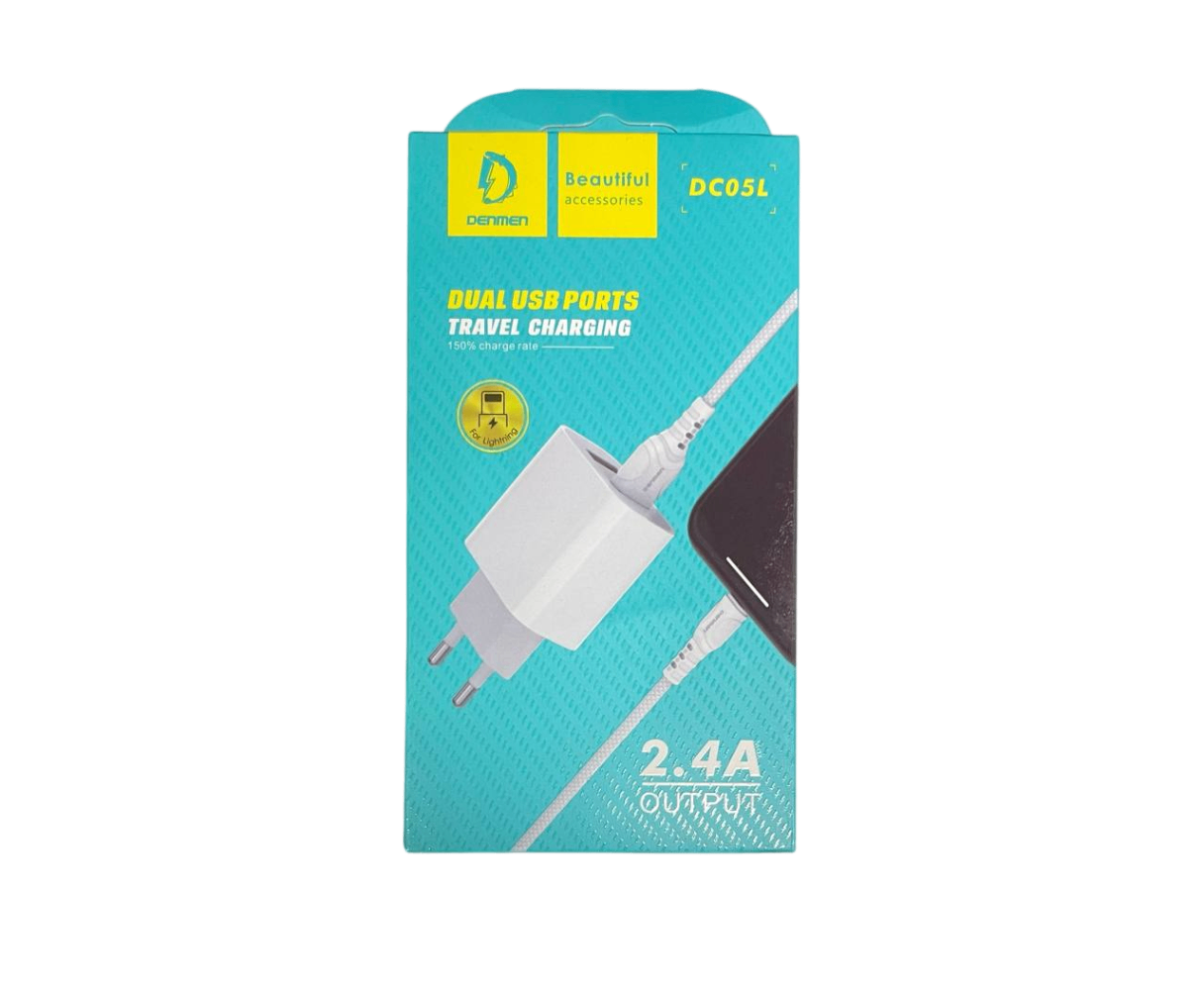 CЗУ Denmen with cable USB to Lightning 2.4A 12W DCO5L