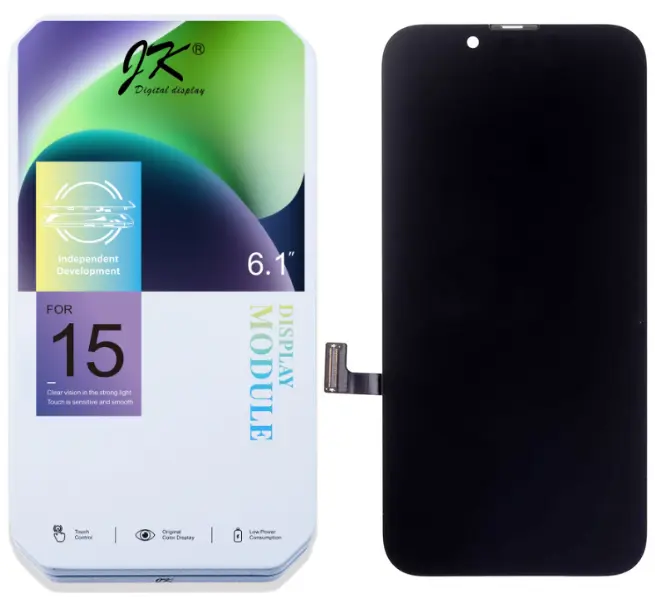 Дисплей для Apple iPhone 15 в сборе с тачскрином Черный - (In-Cell) JK (IC)