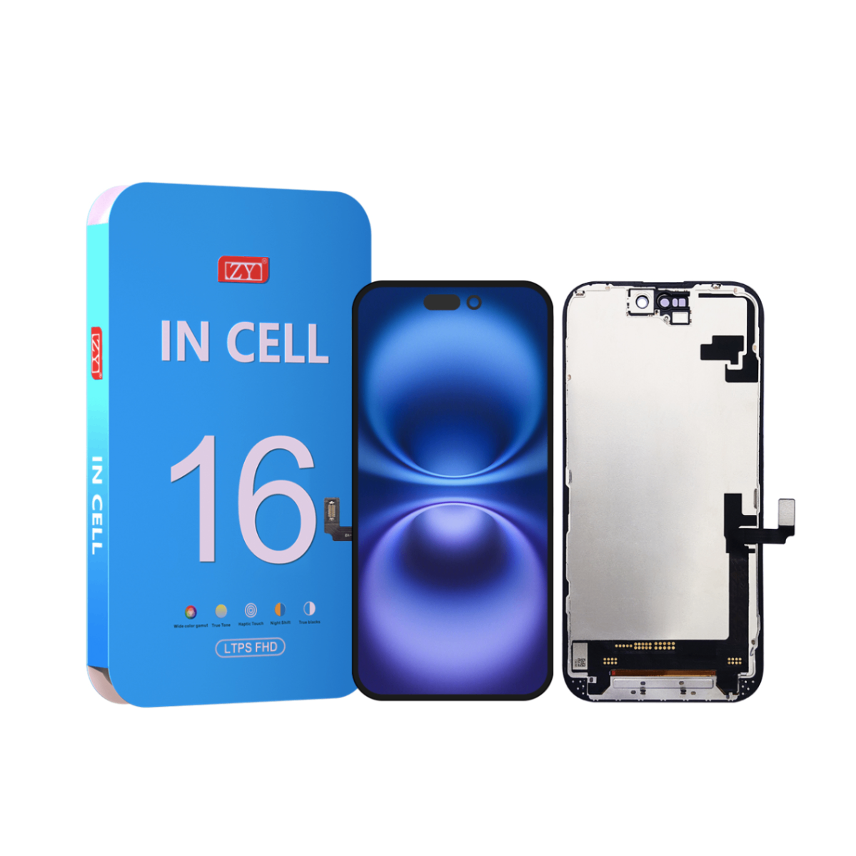 Дисплей для Apple iPhone 16 в сборе с тачскрином Черный Full HD +  (In-Cell) ZY (IC)