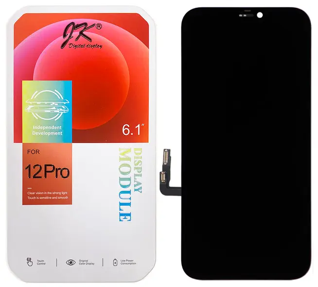 Дисплей для Apple iPhone 12/12 Pro в сборе с тачскрином Черный - (In-Cell) JK (IC)